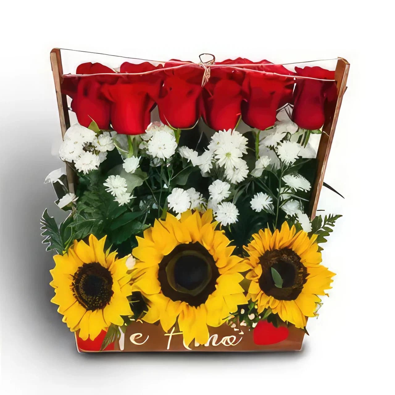 Smilende blomsterbukett