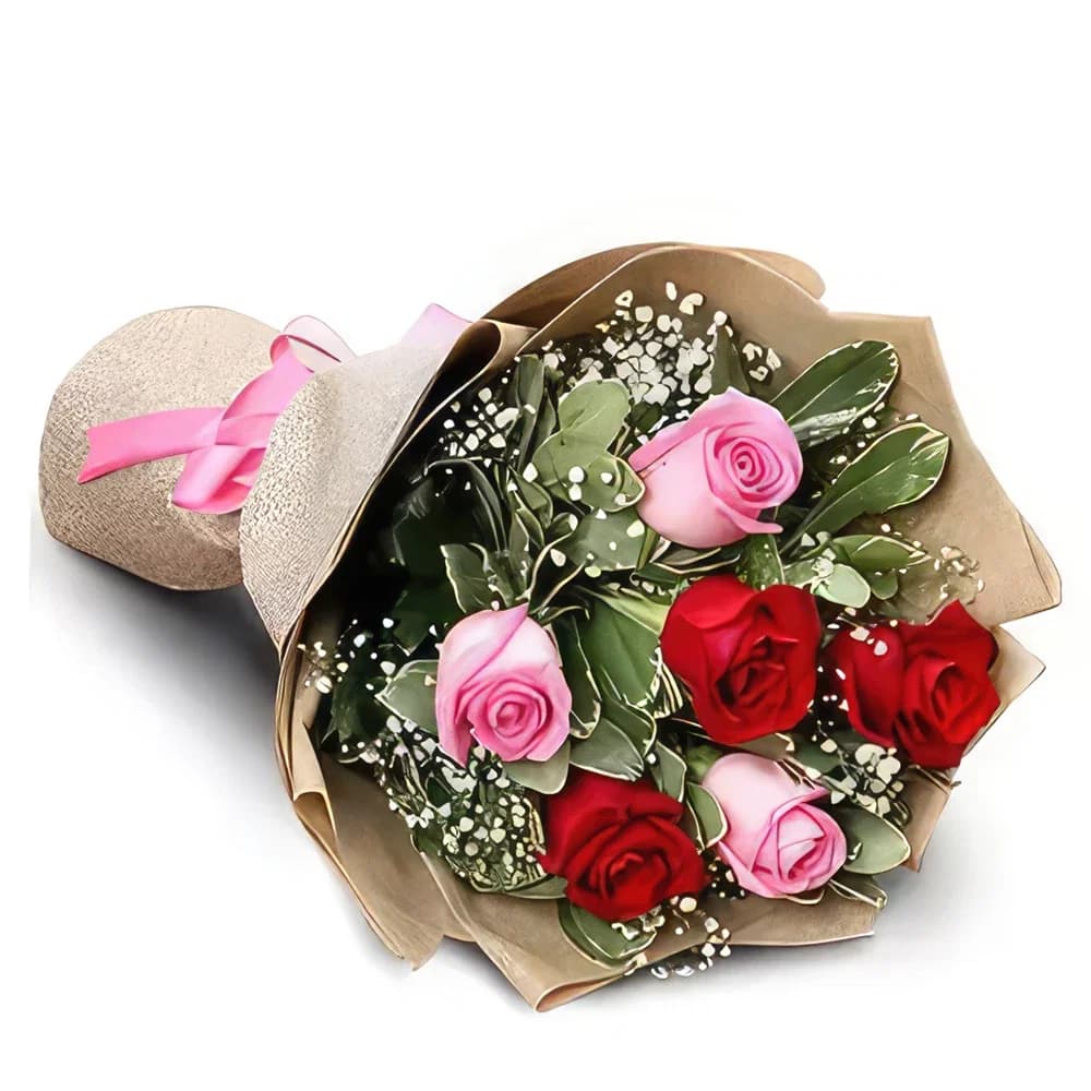Buchet de trandafiri multicolor vibrant