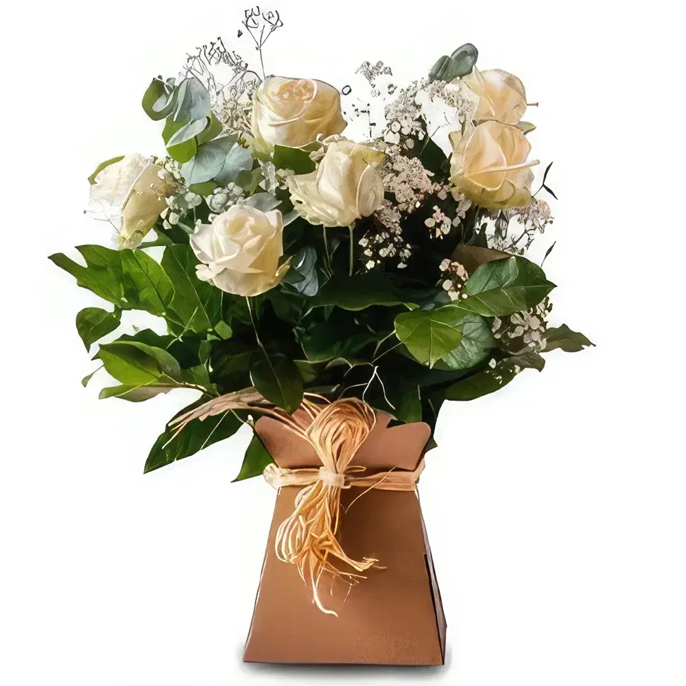 Buquê luxuoso de rosas brancas
