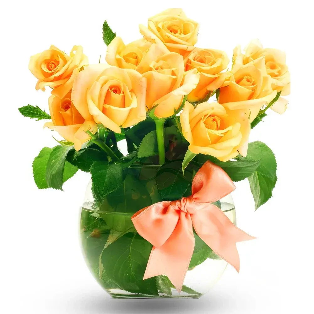 Elegante buquê de rosas amarelas